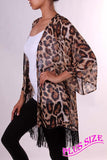 Curvy Girl Leopard Kimono