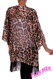 Curvy Girl Leopard Kimono