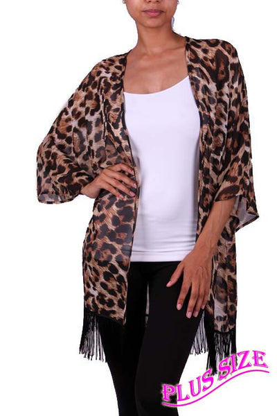 Curvy Girl Leopard Kimono