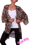 Curvy Girl Leopard Kimono