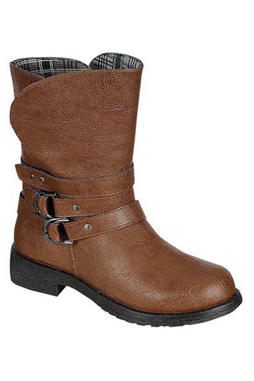 Flat Brown Bootie