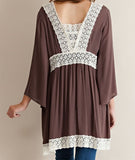 Cardigan with Lace Hem