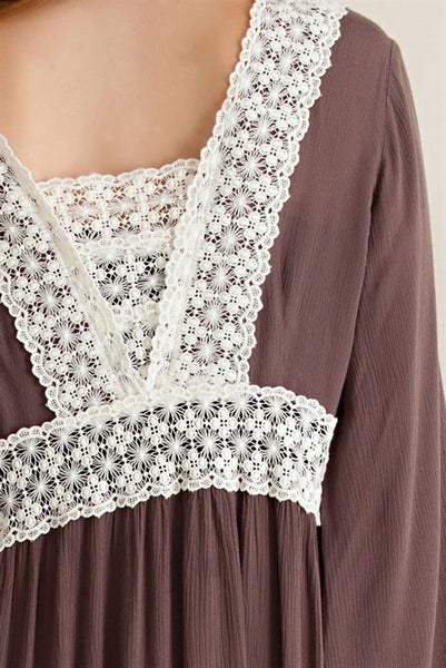 Cardigan with Lace Hem