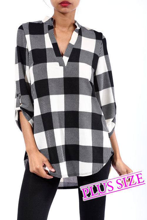 Buffalo Print Top--Curvy Girl