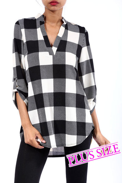 Buffalo Print Top--Curvy Girl