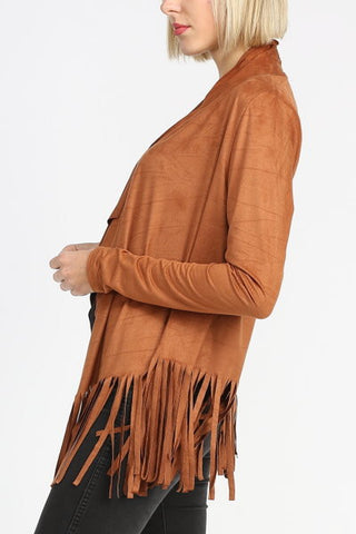 Camel Fringe Cardigan