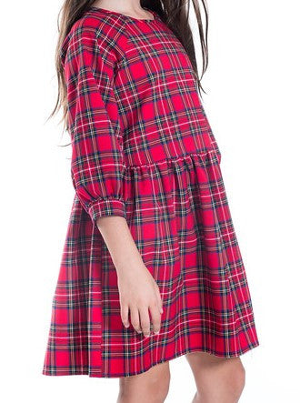 Girls Red Plaid Dress