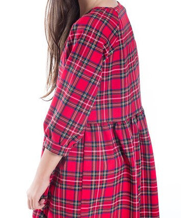 Girls Red Plaid Dress