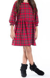 Girls Red Plaid Dress