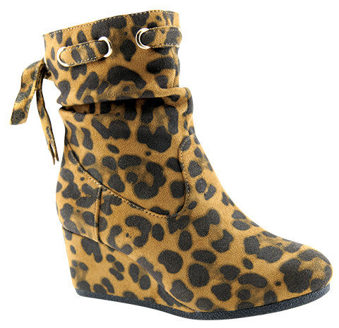 GIRLS Leopard Wedges