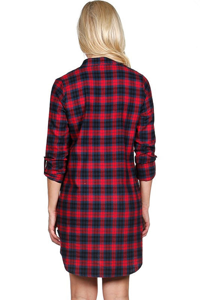 Plaid Flannel Tunic Dress